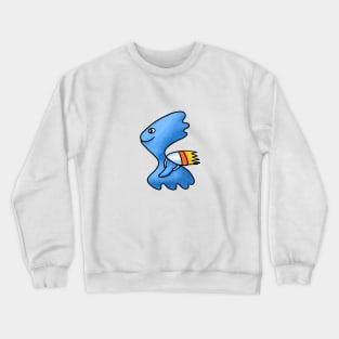 Cute cartoon blue alien with rocket jetpack Crewneck Sweatshirt